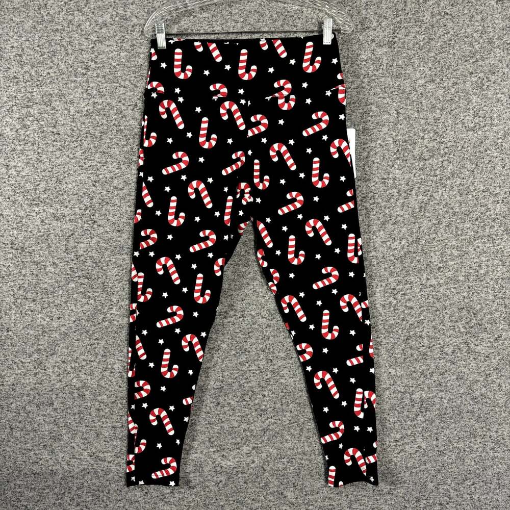 Tipsy Elves Women's Size Large Candy Cane Print High Waisted Festive Legging